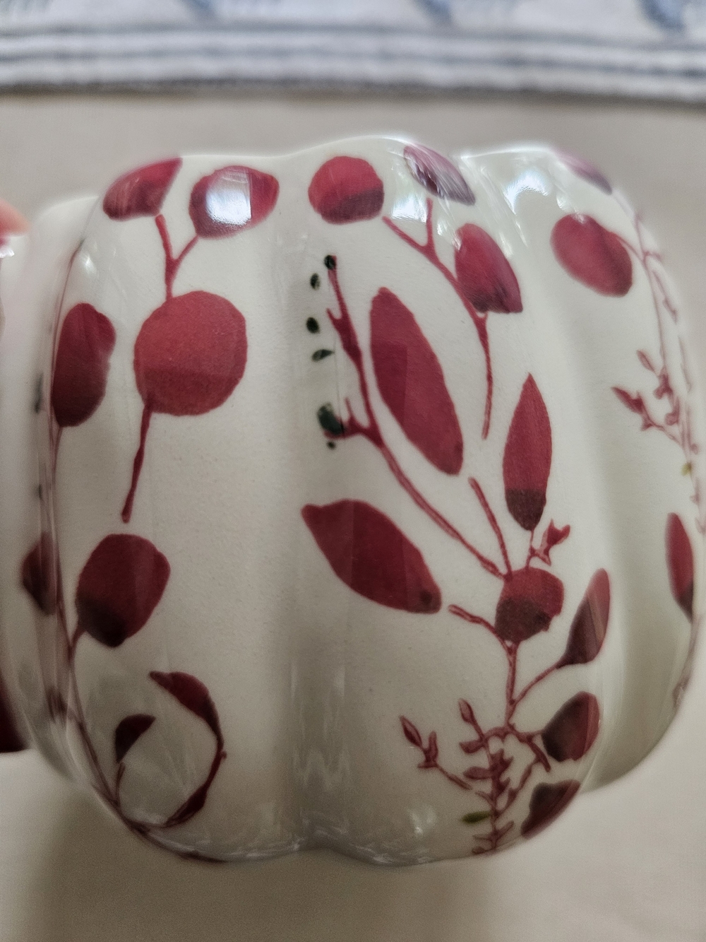 NWT Anthropologie White Floral Botanical Pumpkin Mug - Picture 13 of 13